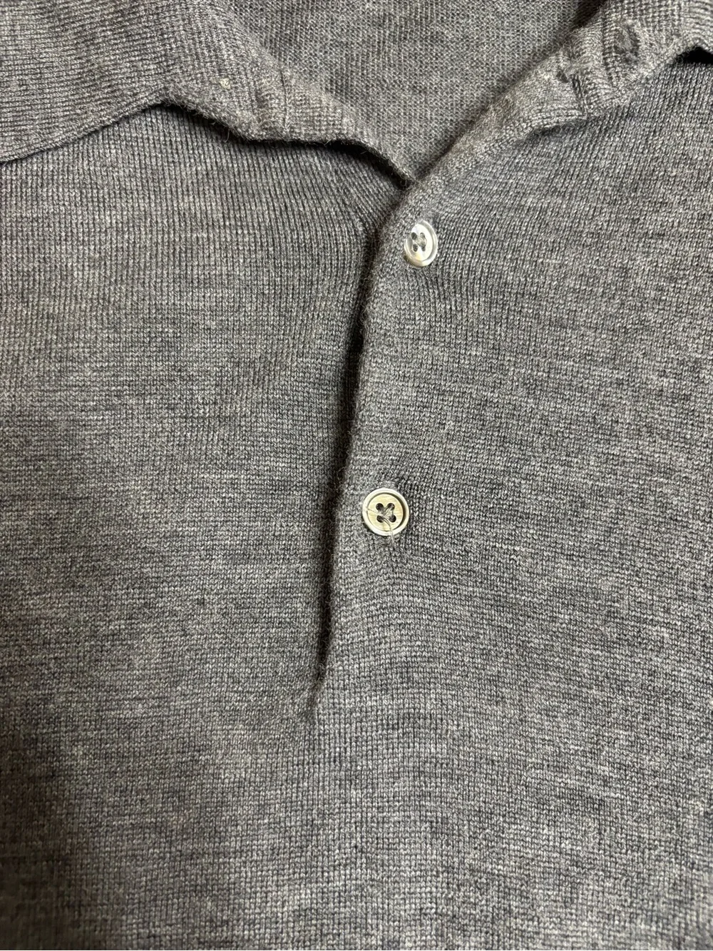 Brooks Brothers Men's Charcoal V-Neck Polo Merino Sweater